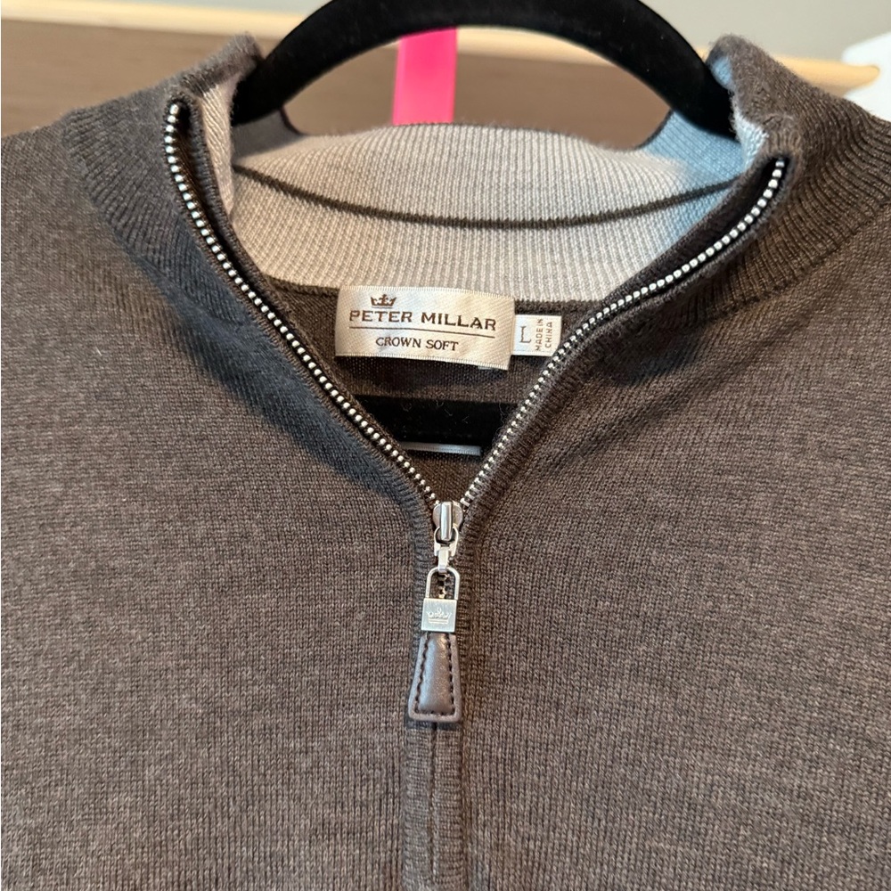 Peter Millar Charcoal Zip-Up Sweater Vest - Picture 3 of 5